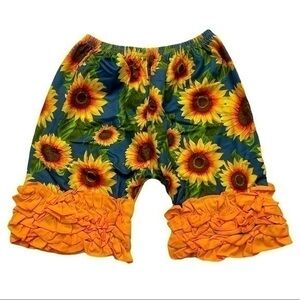 5T Girls Sunflower Ruffle Shorts